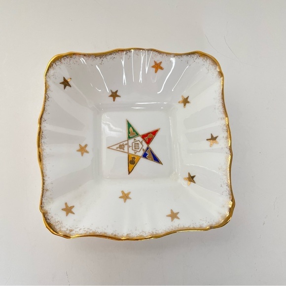 OES The Order of the Eastern Star Royal Stafford Trinket Tidbit Dish - Picture 6 of 6